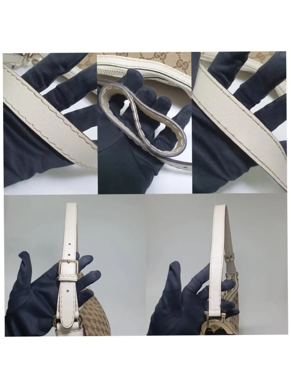 Authentic Gucci GG Canvas Abbey Hobo Shoulder Bag
